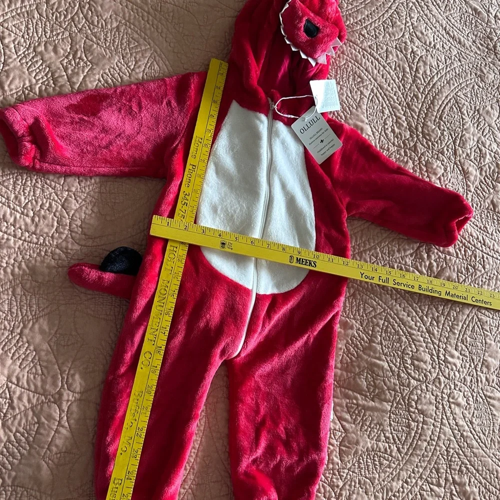 Red‎ Dinosaur Baby Halloween Costume 24” waist NWT
